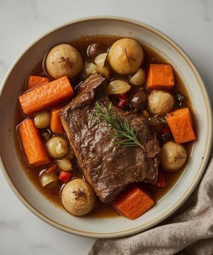 Alton Brown Pot Roast (Non-Alcoholic, Pork-Free)